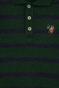 US Polo Assn. Boys' Green Polo Shirt Collar Sweater - Image 3