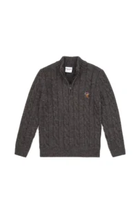 US Polo Assn. Boys' Anthracite Melange Half Zippered Sweater