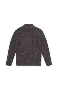 US Polo Assn. Boys' Anthracite Melange Half Zippered Sweater - Image 2