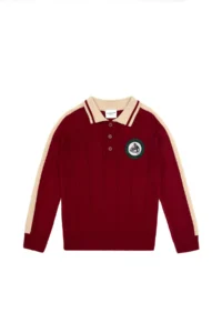 US Polo Assn. Boys' Burgundy Polo Shirt Collar Sweater