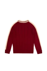 US Polo Assn. Boys' Burgundy Polo Shirt Collar Sweater - Image 2