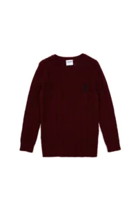 US Polo Assn. Boys' Burgundy Crew Neck Basic Sweater - Image 3