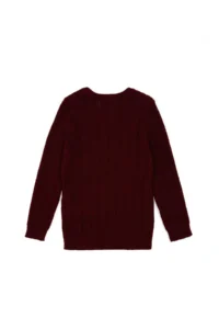 US Polo Assn. Boys' Burgundy Crew Neck Basic Sweater - Image 4