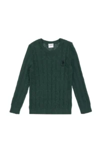 US Polo Assn. Boys' Dark Green Crew Neck Basic Sweater - Image 2