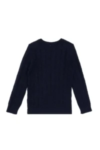 US Polo Assn. Boys' Navy Blue V-neck Basic Sweater - Image 3