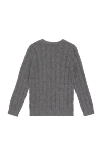 US Polo Assn. Boys' Gray Melanj V-neck Basic Sweater - Image 5