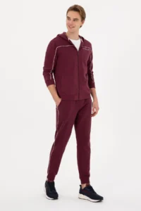 US Polo Assn. Men Burgundy Sweatpants - Image 3