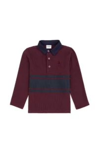 US Polo Assn. Boys' Burgundy Polo Shirt Collar Sweatshirt - Image 2