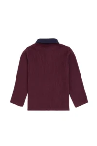 US Polo Assn. Boys' Burgundy Polo Shirt Collar Sweatshirt - Image 3