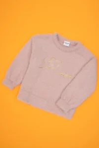 US Polo Assn. Girls' Crew Neck Powder Pink Sweater - Image 3