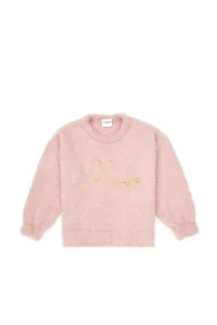 US Polo Assn. Girls' Crew Neck Powder Pink Sweater - Image 4