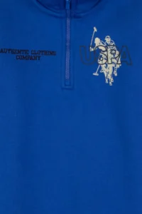US Polo Assn. Boys' Blue Fleece Half Zippered Sweatshirt - Image 6