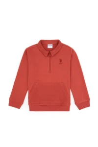 US Polo Assn. Boys' Dusty Rose Half Zippered Sweatshirt