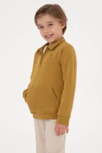 US Polo Assn. Boys' Mustard Half Zippered Sweatshirt