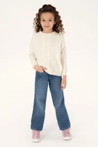 US Polo Assn. Girls' Cream Sweater - Image 2