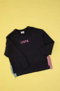 US Polo Assn. Girls' Crew Neck Navy Blue Sweater - Image 3