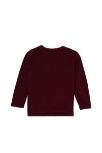 US Polo Assn. Girls' Burgundy buttoned Crew Neck Knitwear Cardigan - Image 4