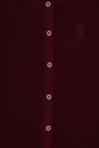 US Polo Assn. Girls' Burgundy buttoned Crew Neck Knitwear Cardigan - Image 5
