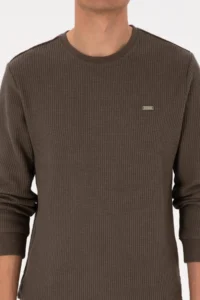 US Polo Assn. Men Crew Neck Regular Fit Petek textured Mink Sweatshirt - Image 6