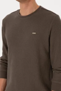 US Polo Assn. Men Crew Neck Regular Fit Petek textured Mink Sweatshirt - Image 7