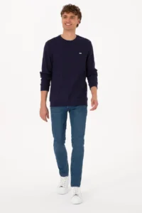 US Polo Assn. Men Crew Neck Regular Fit Petek textured Plum Sweatshirt - Image 4