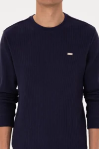 US Polo Assn. Men Crew Neck Regular Fit Petek textured Plum Sweatshirt - Image 6