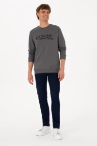 US Polo Assn. Men Crew Neck Regular Fit Gray Thin Sweatshirt - Image 4
