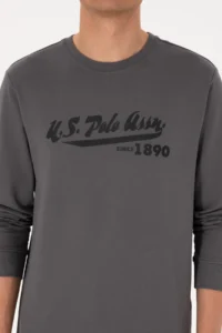 US Polo Assn. Men Crew Neck Regular Fit Gray Thin Sweatshirt - Image 6