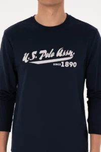 US Polo Assn. Men Crew Neck Regular Fit Navy Blue Thin Sweatshirt - Image 6