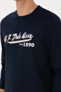 US Polo Assn. Men Crew Neck Regular Fit Navy Blue Thin Sweatshirt - Image 7