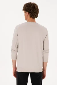 US Polo Assn. Men Crew Neck Regular Fit Stone Thin Sweatshirt - Image 5