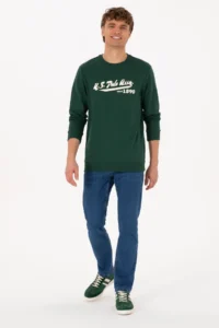 US Polo Assn. Men Crew Neck Regular Fit Dark Green Thin Sweatshirt - Image 4
