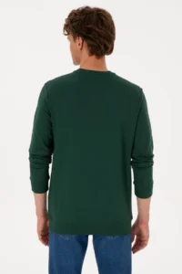 US Polo Assn. Men Crew Neck Regular Fit Dark Green Thin Sweatshirt - Image 5