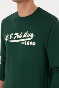 US Polo Assn. Men Crew Neck Regular Fit Dark Green Thin Sweatshirt - Image 7