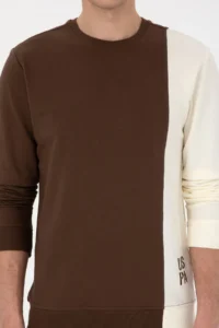 US Polo Assn. Men Regular Fit Crew Neck Brown Thin Sweatshirt - Image 6