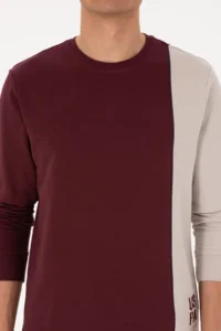 US Polo Assn. Men Regular Fit Crew Neck Burgundy Thin Sweatshirt - Image 6