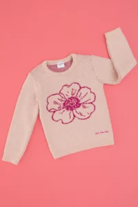 US Polo Assn. Girls' Crew Neck Light Pink Sweater - Image 3