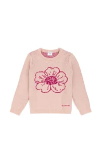 US Polo Assn. Girls' Crew Neck Light Pink Sweater - Image 4