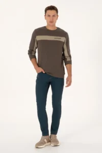 US Polo Assn. Men Regular Fit Crew Neck Mink Sweatshirt - Image 4