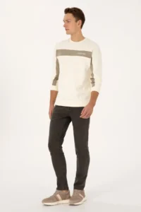 US Polo Assn. Men Regular Fit Crew Neck Cream Sweatshirt - Image 4