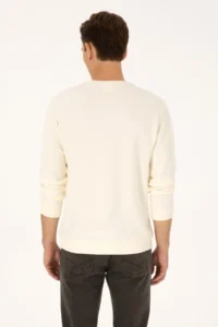 US Polo Assn. Men Regular Fit Crew Neck Cream Sweatshirt - Image 5