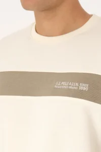 US Polo Assn. Men Regular Fit Crew Neck Cream Sweatshirt - Image 7