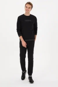 US Polo Assn. Men Regular Fit Crew Neck Black Sweatshirt - Image 4