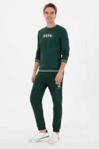 US Polo Assn. Men Regular Fit Crew Neck Dark Green Sweatshirt - Image 4