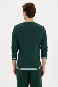 US Polo Assn. Men Regular Fit Crew Neck Dark Green Sweatshirt - Image 5