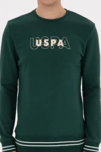 US Polo Assn. Men Regular Fit Crew Neck Dark Green Sweatshirt - Image 6