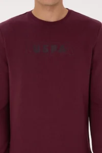 US Polo Assn. Men Regular Fit Crew Neck Burgundy Sweatshirt - Image 6