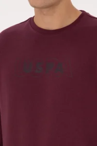 US Polo Assn. Men Regular Fit Crew Neck Burgundy Sweatshirt - Image 7