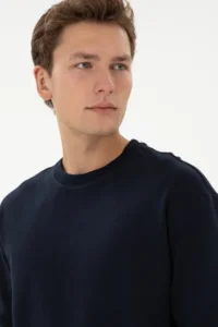 US Polo Assn. Men comfort Fit Crew Neck Navy Blue Thin Sweatshirt - Image 2