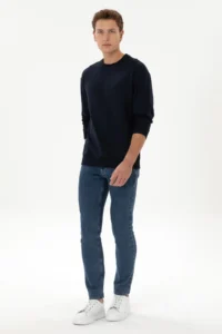 US Polo Assn. Men comfort Fit Crew Neck Navy Blue Thin Sweatshirt - Image 4